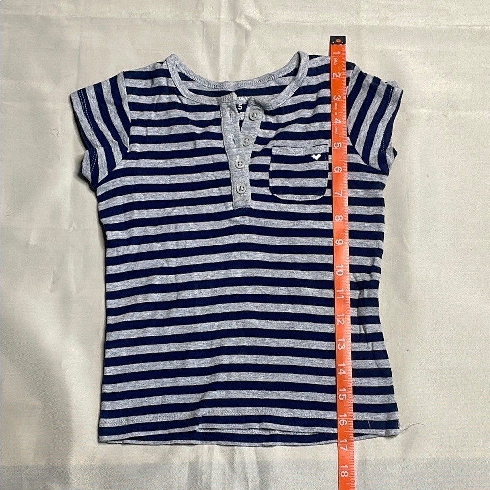 CARTERβS Striped Blue and Gray Kids Shirt - Picture 3 of 8